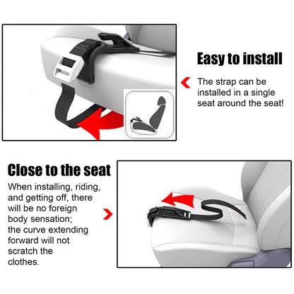 Pregnant Car Seat Belt Adjuster in Black and White, 200*60mm size, 250g weight. ABS/Fiber construction for safety and comfort. Universal fit for all car models. Enhance your pregnancy drive with style and security