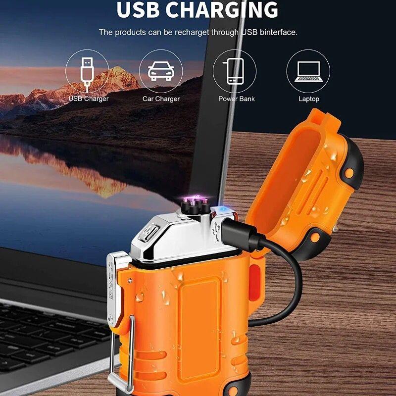 Waterproof Windproof Double Arc USB Rechargeable Plasma Lighter