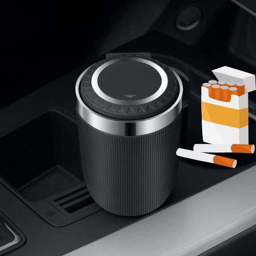 Upgrade your car with our LED-lit Cigarette Ashtray Cup – Stylish, portable, and convenient for on-the-go use. Choose from Red, Black, or Blue. A sleek solution to keep your car interior fresh and classy. Order now!