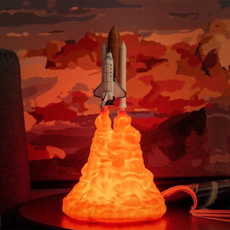 Illuminate Your Space: 3D Print Space Shuttle LED Night Lamp - USB Rechargeable