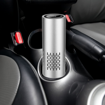 Portable car air purifier with touch screen convenience for a purified driving experience.