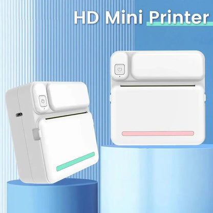 Compact Bluetooth Photo Label Printer: Portable thermal printer for wireless on-the-go printing. Built-in lithium battery, high-definition resolution, and inkless printing. Ideal for capturing memories anytime, anywhere!