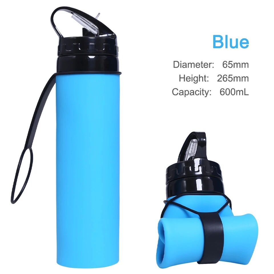 Folding Water Bottle Silicone Outdoor Fitness Sports Portable Water Bottle Folding For Travel Holiday Gifts. Athletes, AAU, softball, basketball, baseball, hockey, lax, lacrosse, volleyball, swimming, gymnastics, track and field