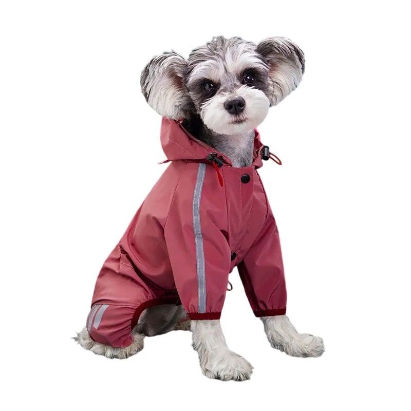 this jumpsuit offers ultimate protection on rainy days. Keep your pet comfortable and chic during outdoor adventures. Order now for a fashionable and functional raincoat for your beloved companion!