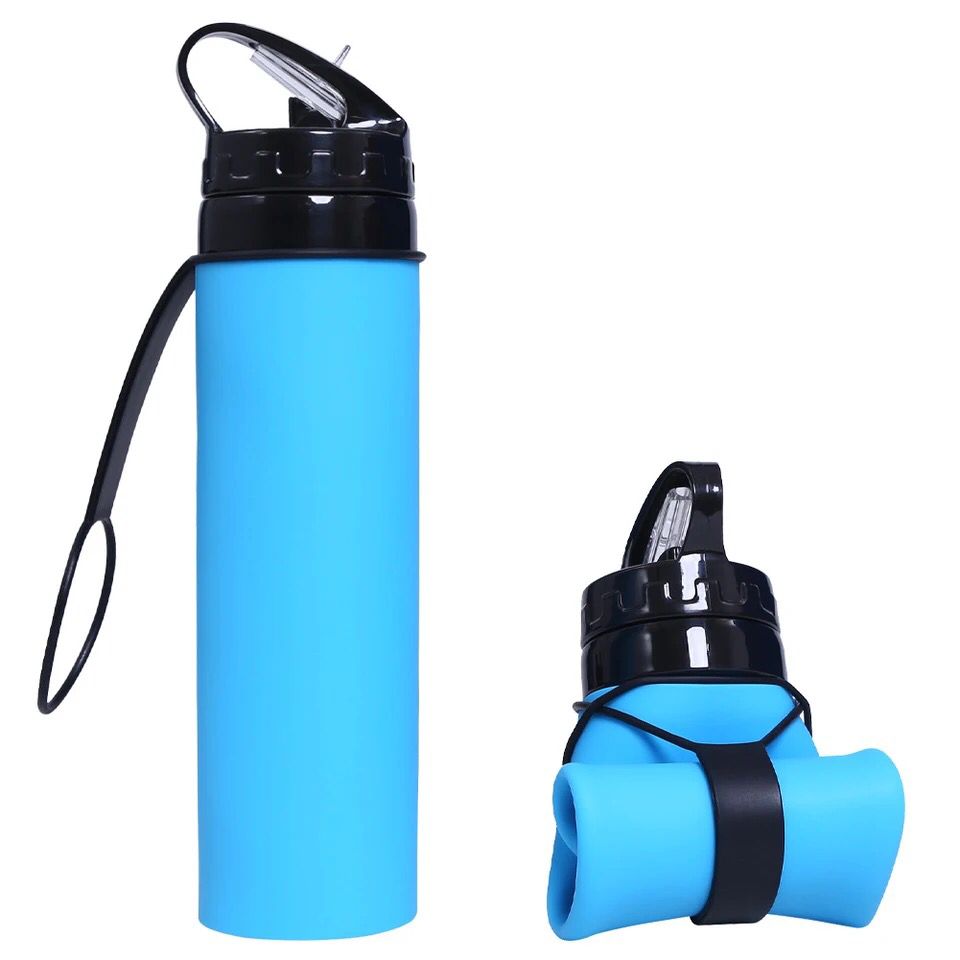 Folding Water Bottle Silicone Outdoor Fitness Sports Portable Water Bottle Folding For Travel Holiday Gifts. Athletes, AAU, softball, basketball, baseball, hockey, lax, lacrosse, volleyball, swimming, gymnastics, track and field