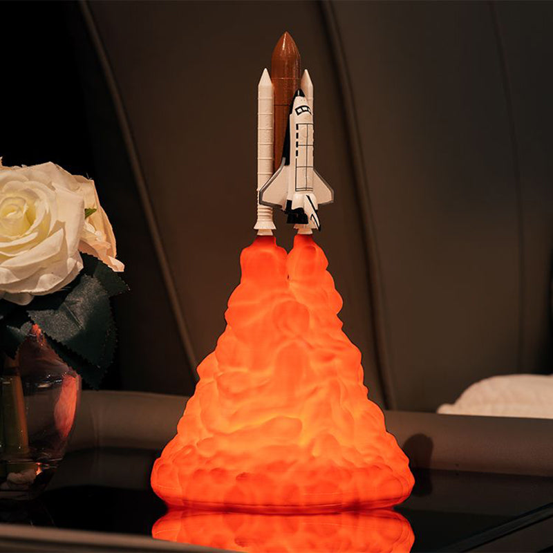 Illuminate Your Space: 3D Print Space Shuttle LED Night Lamp - USB Rechargeable Rocket Light for Bedside, Desk, and Room Decor. Perfect Christmas Kids Gift