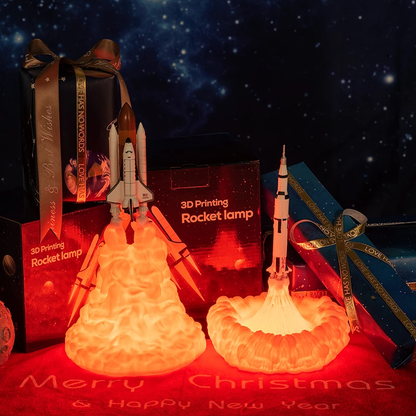 Illuminate Your Space: 3D Print Space Shuttle LED Night Lamp - USB Rechargeable Rocket Light for Bedside, Desk, and Room Decor. Perfect Christmas Kids Gift