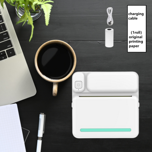 Compact Bluetooth Photo Label Printer: Portable thermal printer for wireless on-the-go printing. Built-in lithium battery, high-definition resolution, and inkless printing. Ideal for capturing memories anytime, anywhere!